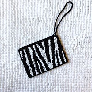 Beaded zebra wristlet